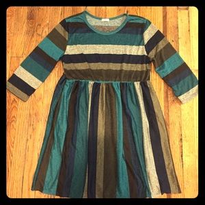 Crazy Stripe Sweater Dress with Pockets